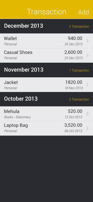 finance tracking mobile application